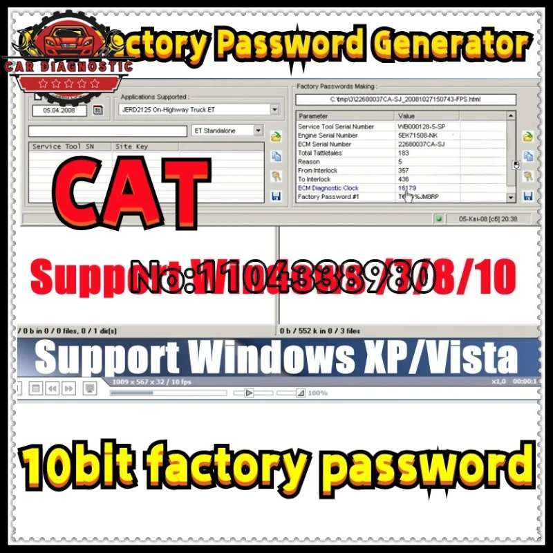 

Заводские пароли CAT ET Изготовление генератора Keygen 10 бит Поддержка Windows XP/Vista/7/8/10