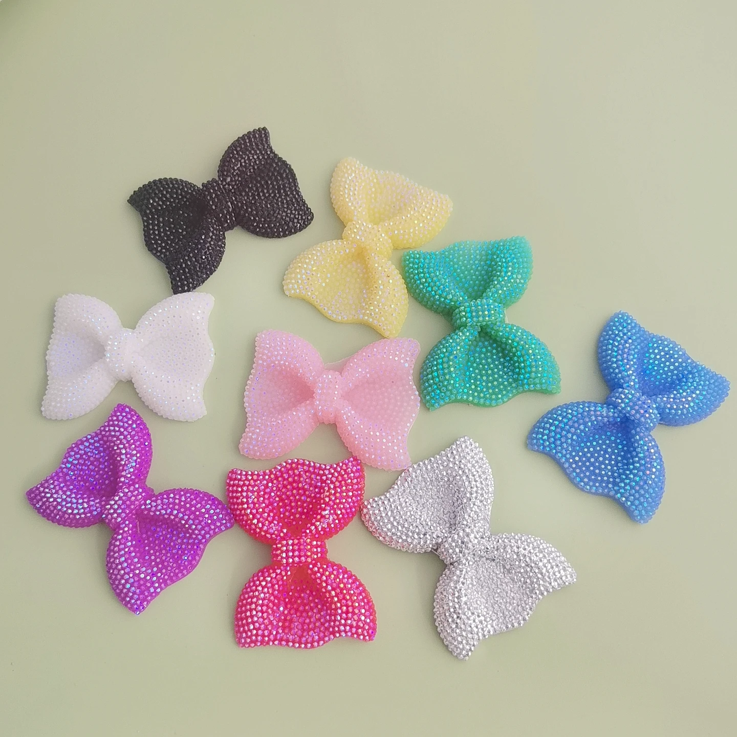 Resin Rhinestone AB Color Bows Bowknot Flatback Cabochons Scrapbooking for Phone Decor DIY Hair Bows Center Accessories