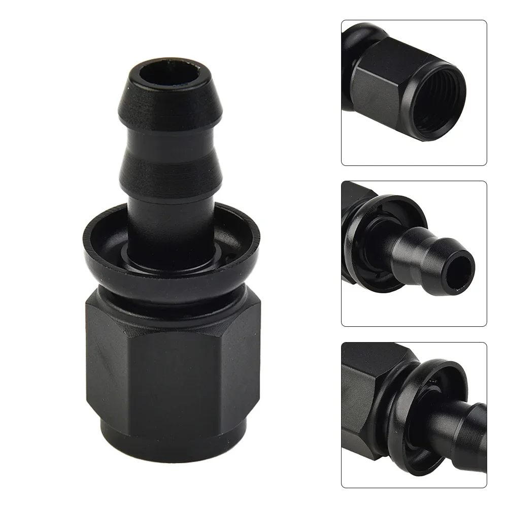 

6AN AN6 Female To 3/8" Straight Push On Barb Hose Adapter Swivel Fitting Black Aluminum-Alloy Accessories For Vehicles