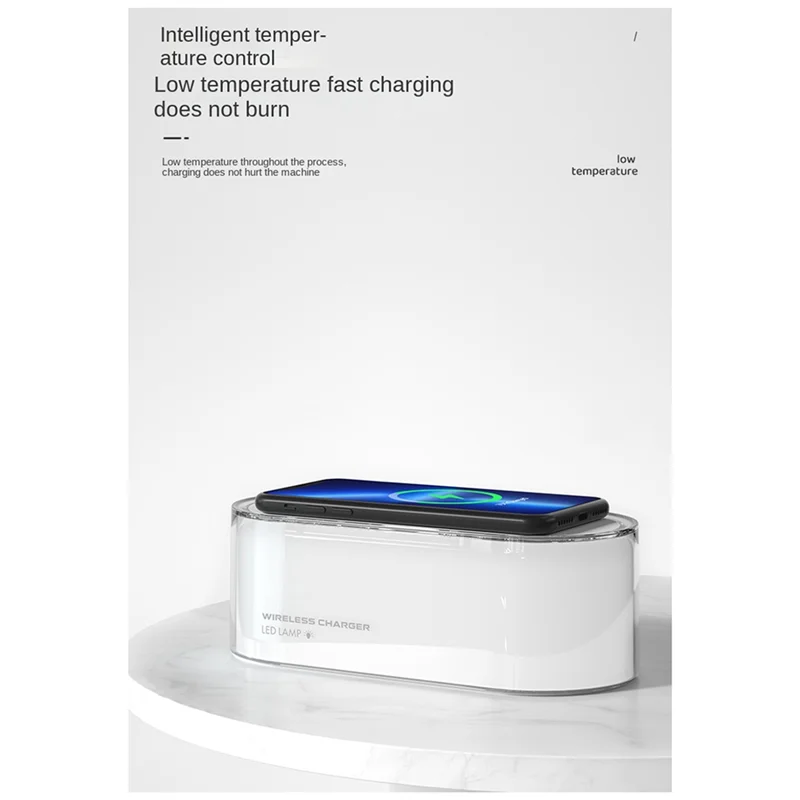 

A19F-Adjustment Night Light Wireless Charge With LED Touch Bedside Lamp Adjustable Brightness 15W Fast Charge White Easy Install