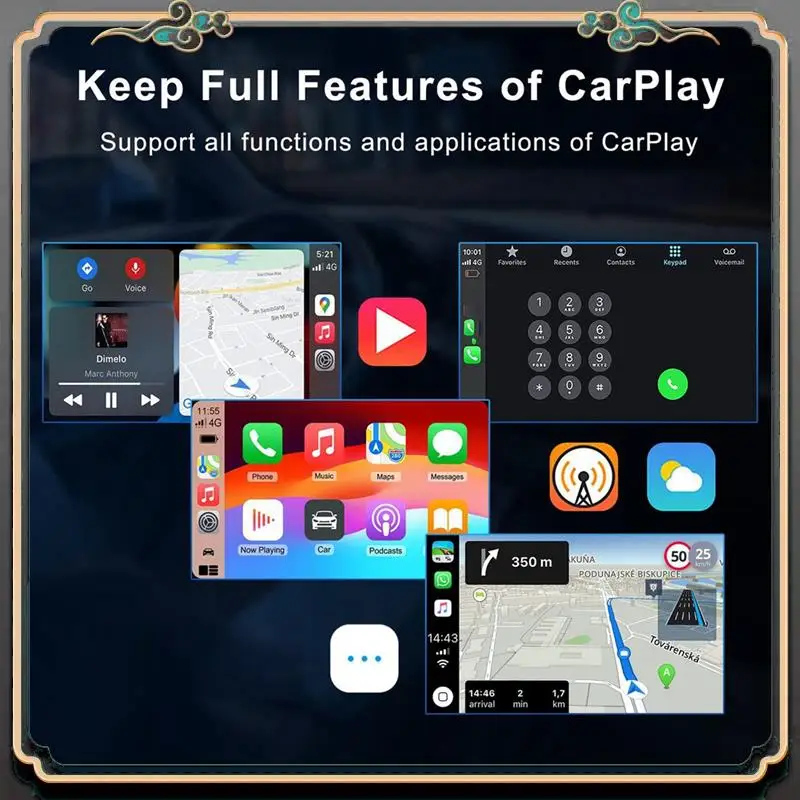 

Надежный беспроводной адаптер Carplay для Iphone Автомобильный адаптер USB Plug & Play 5 ГГц Преобразование проводной в Carplay Wireless Box для Small