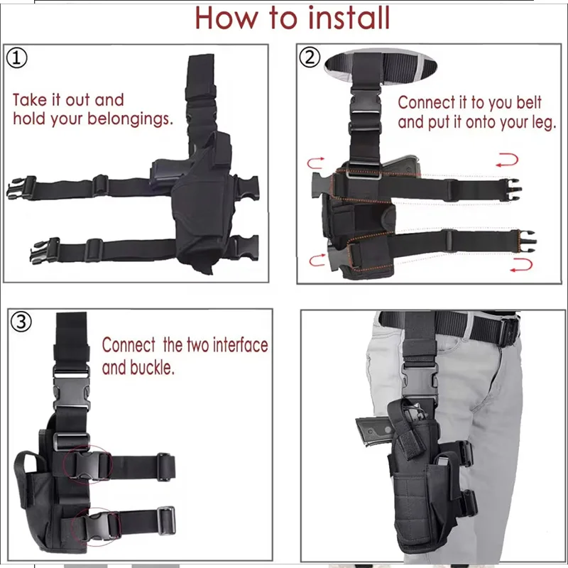 Universele Links Rechter Pistool Holster Tactische Tornado Drop Been Dij Holsters Jacht Militaire Airsoft Glock Pistool Houder Tas