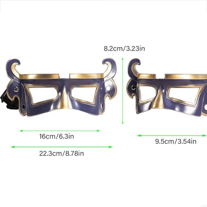 49mf Tajemnicza maska ​​Sanxingdui Styke Trwała lekka plastikowa pół twarzy dla dorosłych kobiet mężczyzn na Halloweenowe