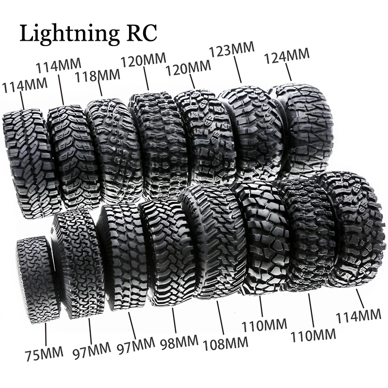 

2pcs 1.9inch Rocks Tyres Tire Rubber Wheel Tire for 1:10 RC Rock Crawler TRX4 Bronco D90 D110 Axial scx10 90046 RC4WD CC01 TF2