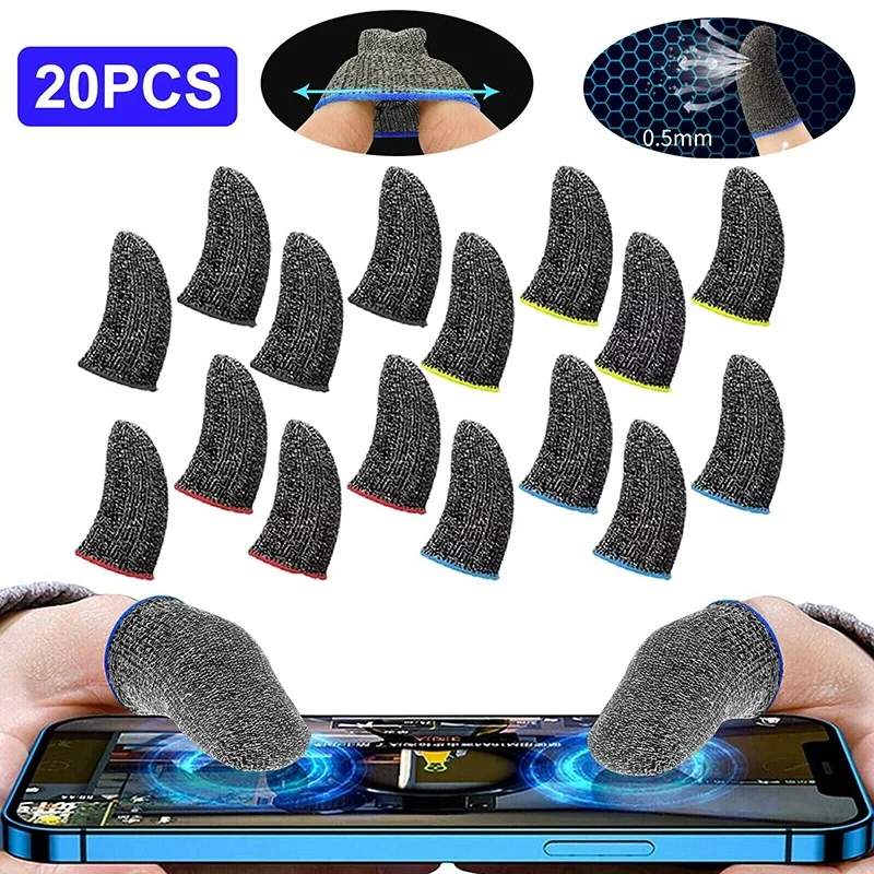 20/40pcs Phone Game Fingertip Cover Sweatproof Anti-slip Touch Screen Finger Sleeve Breathable Gaming Fingertip Cover For Gamer