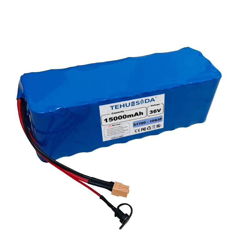 36V 15000mAh 10S3P Lithium Ion Battery Pack 21700 Cells for Electric Scooter Power Wheelchair DIY Battery with BMS