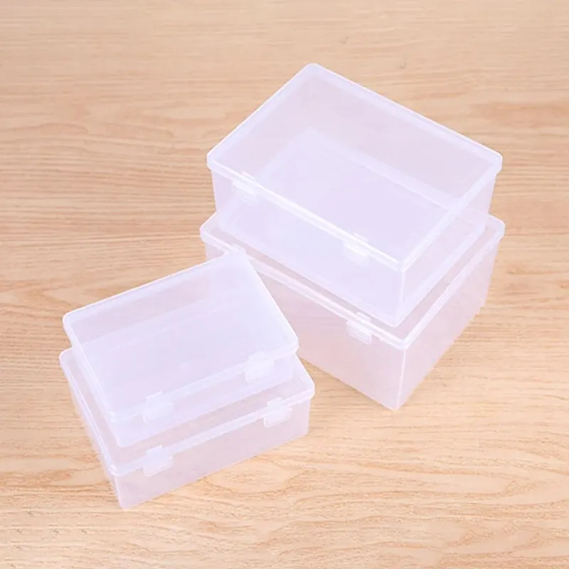 1PC Transparent PP Dual Fastened Transparent Display Box Jewelry Jewelry Container Jewelry Box Art DIY Parts Tool Storage Box