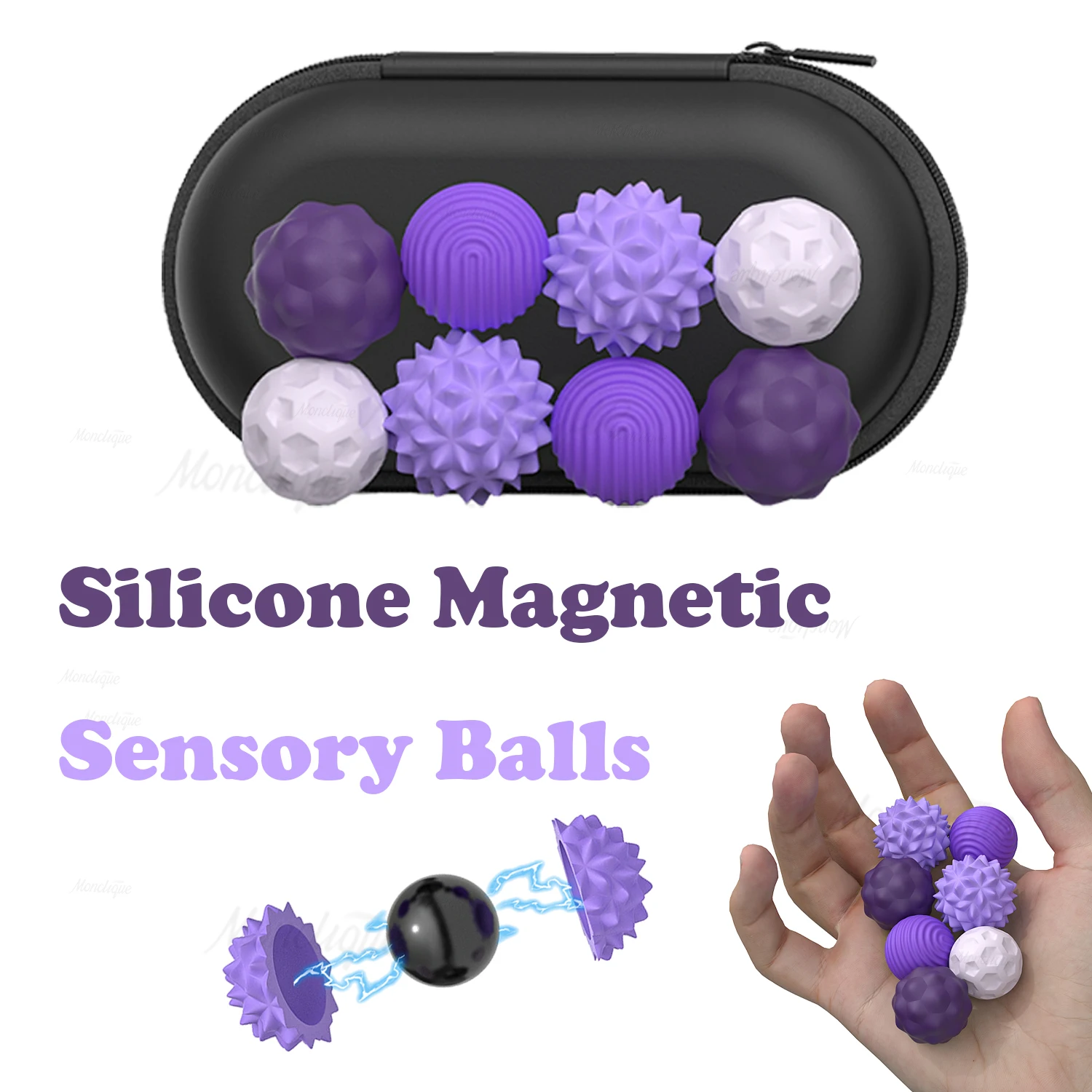 2/4/8 Uds juguete magnético bola magnética de silicona bolas de preocupación chico adultos alivio del estrés juguete sensorial juguete de dedo para decoración de oficina