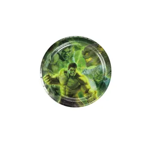 Superhelden -Einweggerichte für Kinder, Hulk -Partyquellen, Glas, Teller, Tischdecke, Ballon, Banner, Kuchen -Top -Dekoration, Geburtstagsgeburtstag 6 Hauptverkaufsbecher Super Heroes - №3