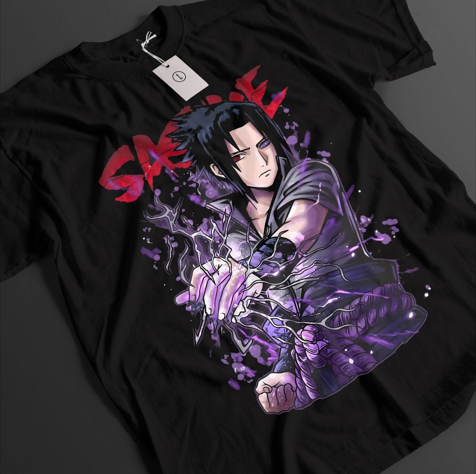 2026 New Naruto Uzumaki Sasuke Anime Printed T-shirt Summer Men's Pure Cotton Neutral Casual Family Set Short Sleeved T-shirt