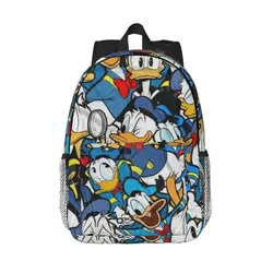 Mochila escolar con estampado de Pato Donald, bolsa ligera de 15 pulgadas, nuevo patrón de moda