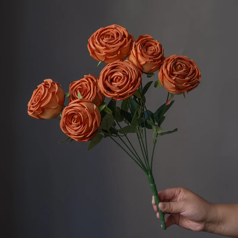 1PC High-End 7-kopf Lmperial Konkubine Rose Simulation Langsam Hochzeit Halle Dekoration Gefälschte Blume Wohnzimmer dekoration – Detail 1