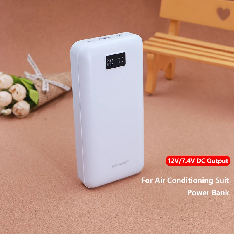 Banco de energía de 18000mAh, cargador portátil de salida de 12V CC para iPhone 16 Xiaomi, ventilador de ropa de aire acondicionado, batería externa