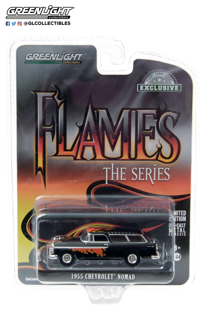 

Limited Edition Model GreenLight 1:64 1955 Chevrolet Nomad - Flames The Series Original Wrap Wall Hanging Gift for Friends