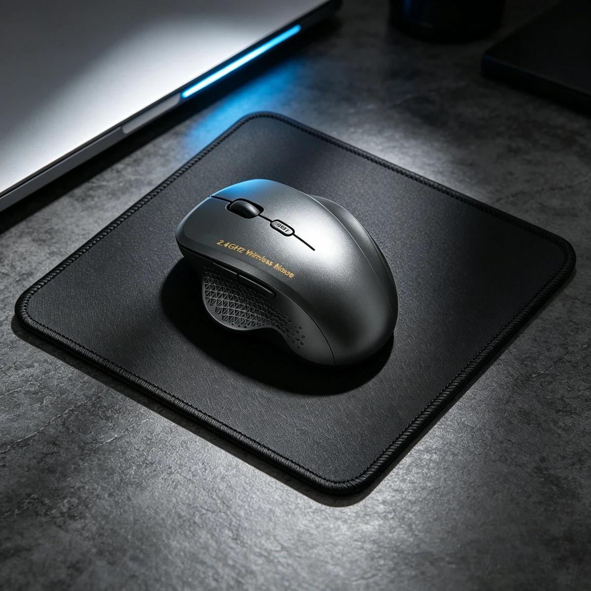 2.4G Wireless Ergonomic Mouse & Mouse Pad Bundle | Curved Palm Support | USB-A Plug & Play for PC Laptop Notebook