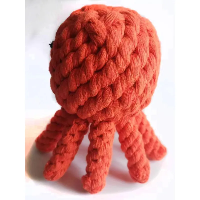 Per piccolo giocattolo per la pulizia molare resistente ai morsi di grandi dimensioni 13 cm Giocattoli da masticare per cani Corda di cotone fatta a mano Polpo Animale