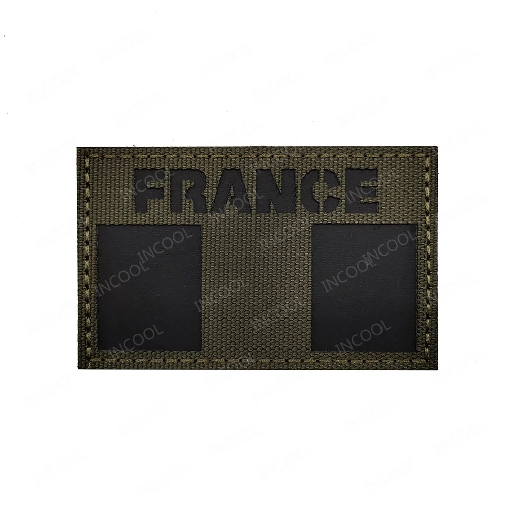 France IR Infrared Reflective Flag Patches Nylon French Stickers Chevron Strip Appliqued Patch For Clothing Bag