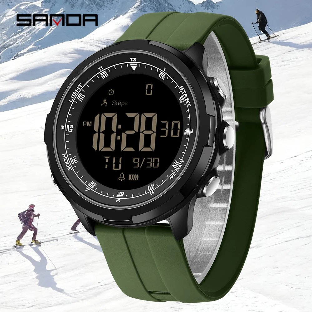 SANDA 9065 Digital Watches for Man Waterproof Outdoor Sports Luminous Date Fashion Simple Multifunction Men Electronic Watch