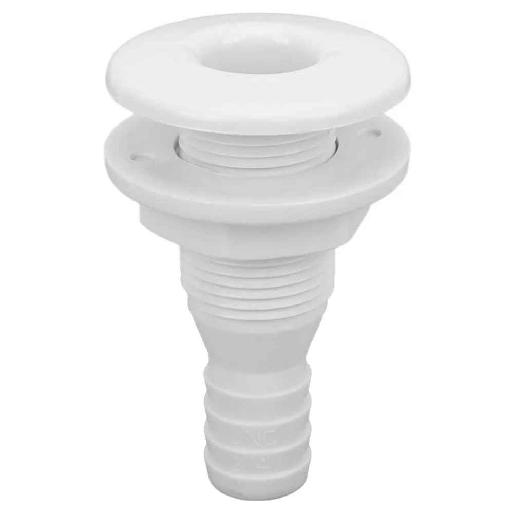 Boat Water Drain Scupper ABS 3/4In White Through Hull Connector Hose Coupling Drain Outlet Replacement Hardware