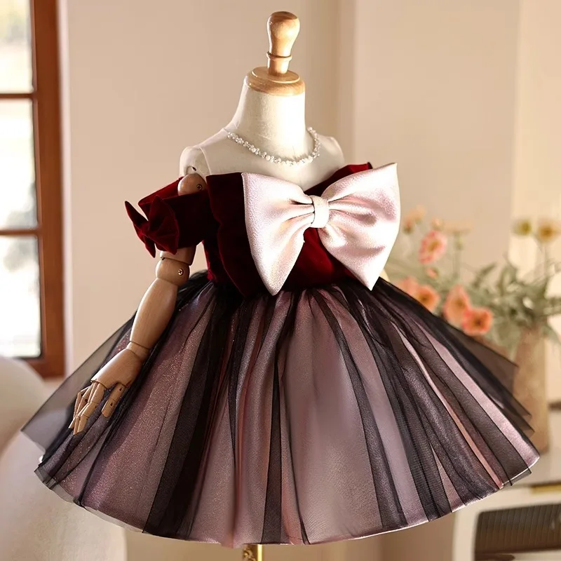 

Children's Formal Dress Princess Dress Girl Birthday Evening Dress Host Piano Performance Costume Girl's First Birthday Dress