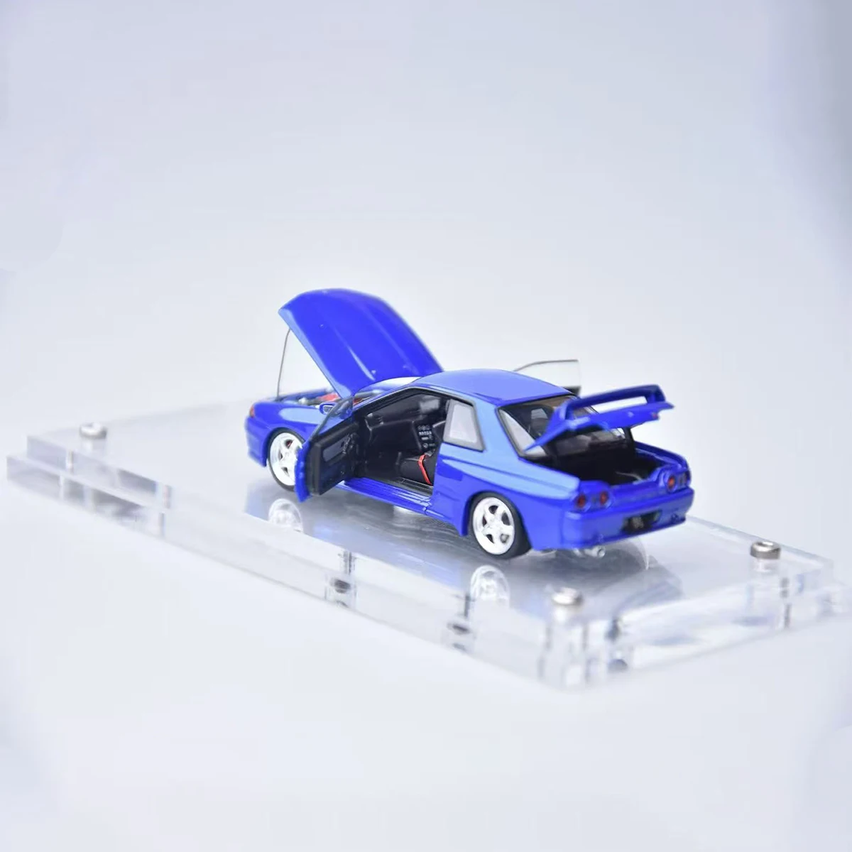 รถโมเดลโลหะผสมไดแคสต์ FH 1:64 R32 S-Tune แบบเปิดได้ทุกส่วน