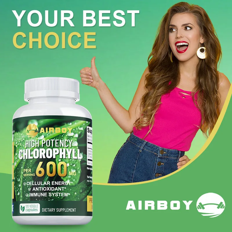 كبسولات الكلوروفيل 600 ملغ - تعزز المناعة، وتخفف من تعب العين، وتعزز الطاقة، وتعزز النظافة الداخلية #6