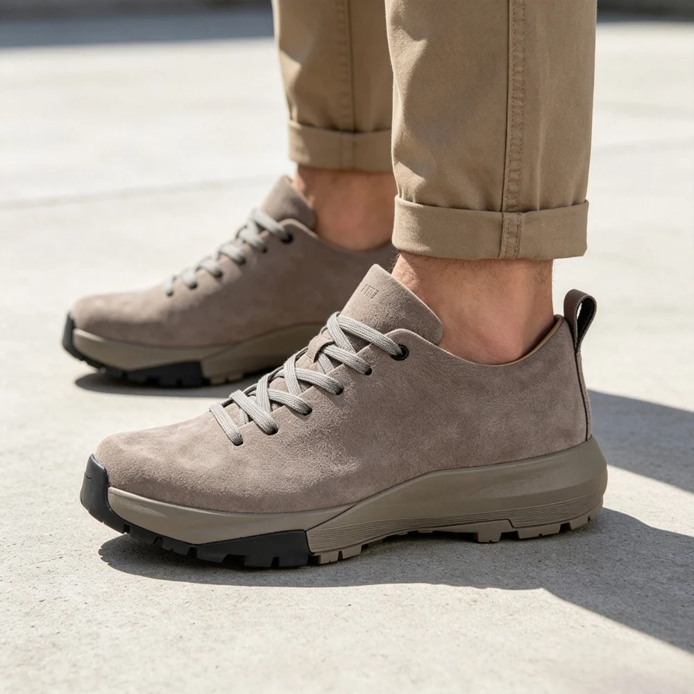 Fashion Natural Leather Shoes Men Luxury Trekking Training Sneaker Slip On Loafers Business Outdoor Hiking Camping Sports 2026