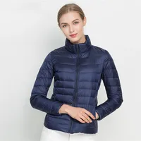 Johnature 2026 New Women Coat Autumn Winter White Duck Down Jacket Solid Colors Warm Slim Zipper Fashion Light Down Coat 3