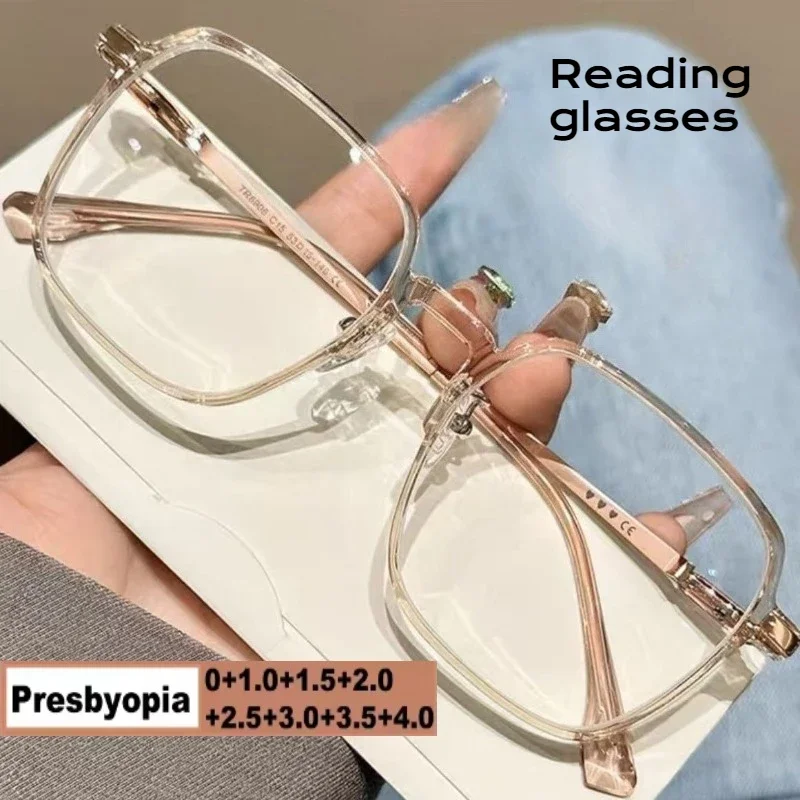 +1,0 bis +4,0 Lesebrille, Anti-Strahlungsbrille, Metallbrille, Brillen für Damen und Herren, Anti-Blaulicht-Brille.