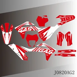 For GASGAS GAS GAS MC EX EC 125 250 300 350 450 2021 2022 2023 Full Graphics Decals Stickers Motorcycle Background Custom Number