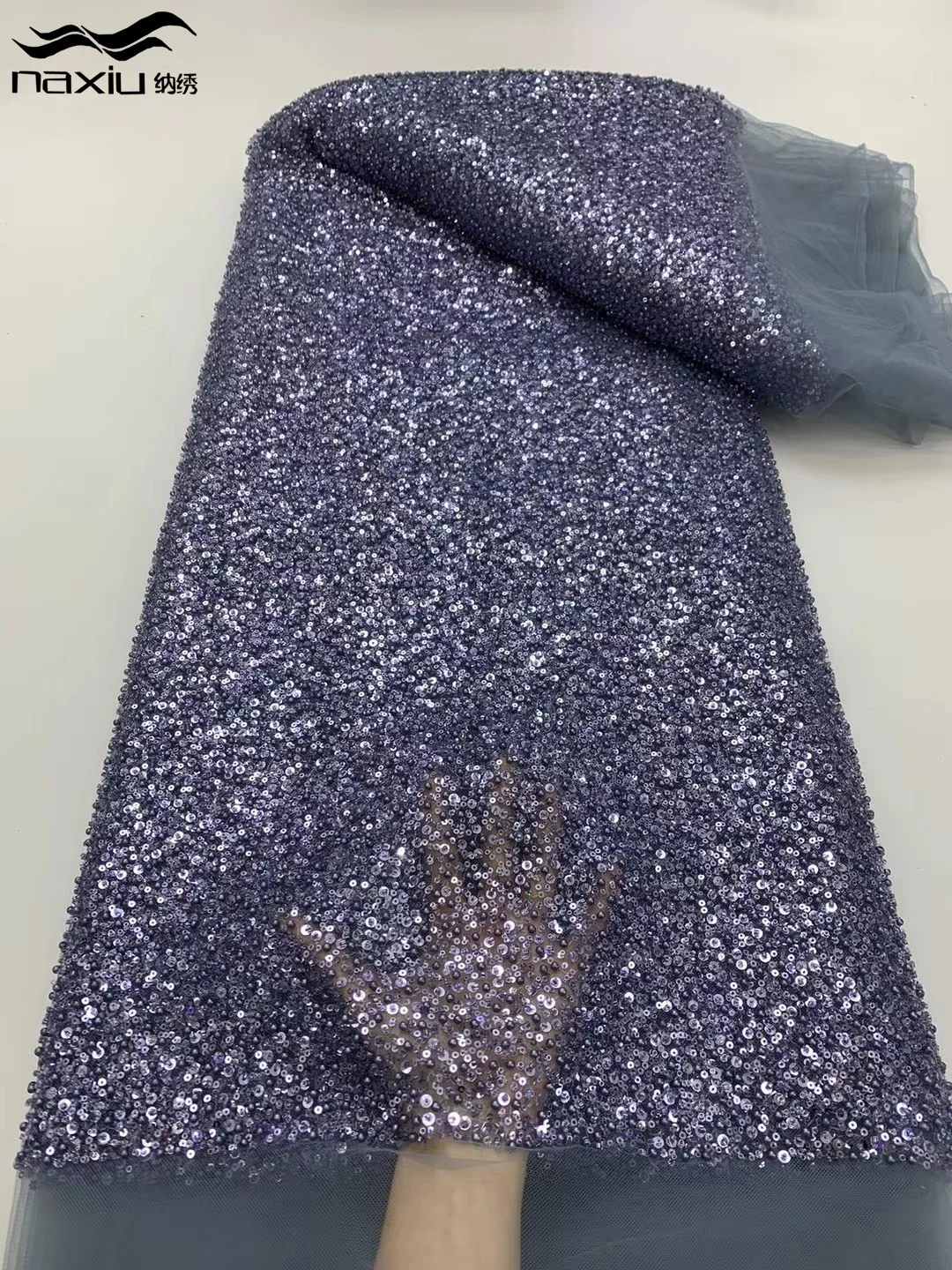 

Madison-Latest Beaded Lace Fabric for Women Dress, Colorful African Sequins Lace Fabrics, Luxury Sewing Fabric, High Quality,