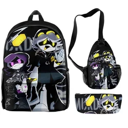 Murder Drones Backpack Cartoon Anime J N V UZI Cute Printed Shoulder SchoolBag Satchel Pencil Case Set Boy Girl Student Book Bag