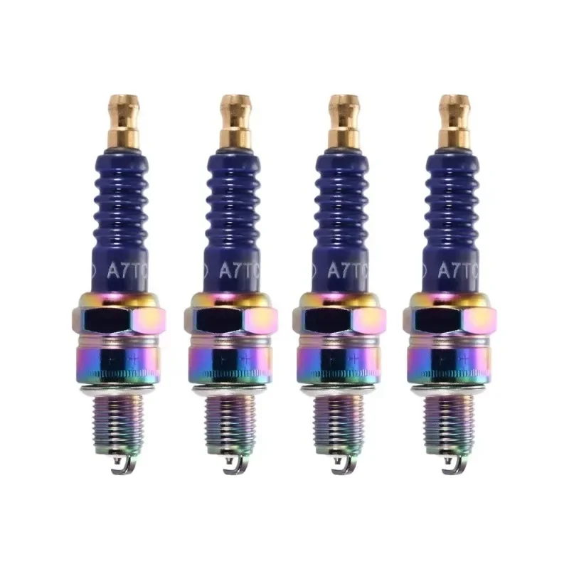 High Quality Performance Motorcycle A7TC Spark Plug 50cc 70cc 90cc 110cc ATV 150cc Ignition Plug Moped Go Kart Scooter Pack of 4