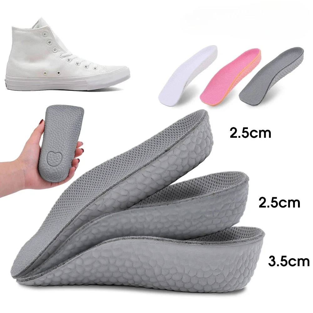 1pair Invisible Height Increase Sports Shoe Pad Inserts Men Women Orthopedic Arch Support Insole Heel Lift men's women's insoles