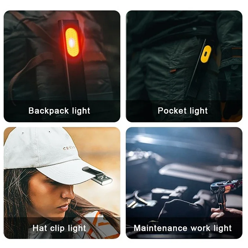 Security Flashing Work Light Warning Light Strong Light Mini Portable Outdoor Maintenance Emergency EDC Flashlight Knife Cap Cli