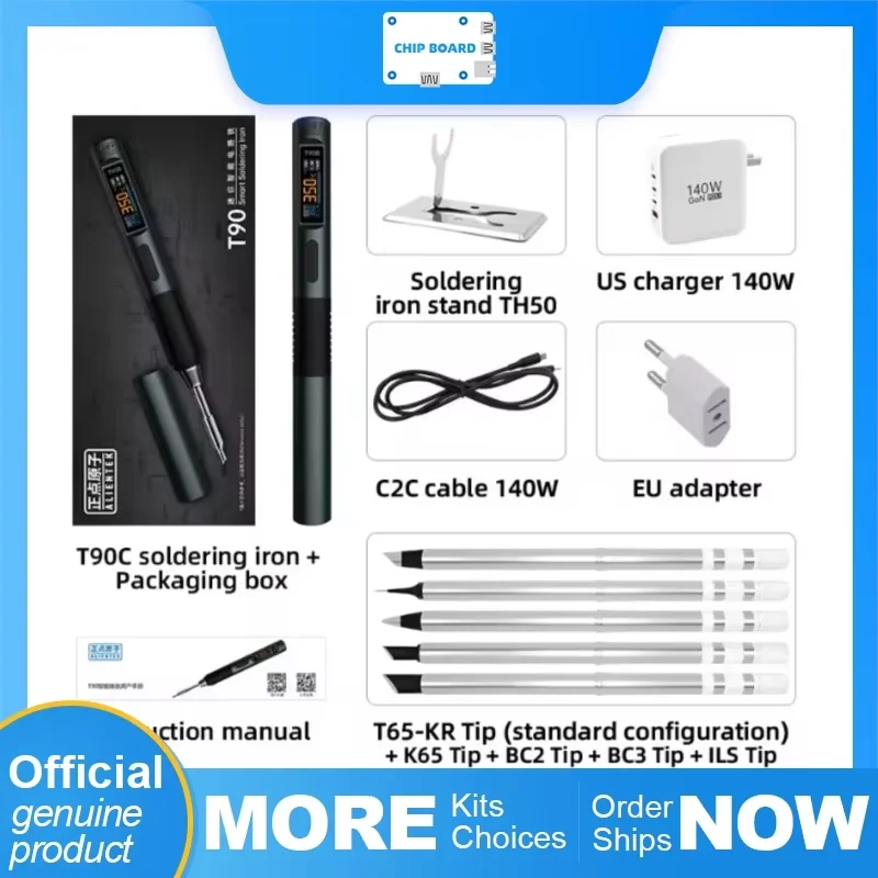 طقم مكواة لحام ALIENTEK T90 140W PD مع 80-450 قابل للتعديل ° درجة حرارة C، طاقة تيار مستمر 28 فولت وأطراف لحام C245 C210 T65 #1