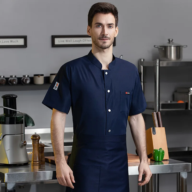 西洋レストランバーベキューショップ従業員シャツホテルレストラン食堂キッチン作業服半袖夏薄いシェフジャケット