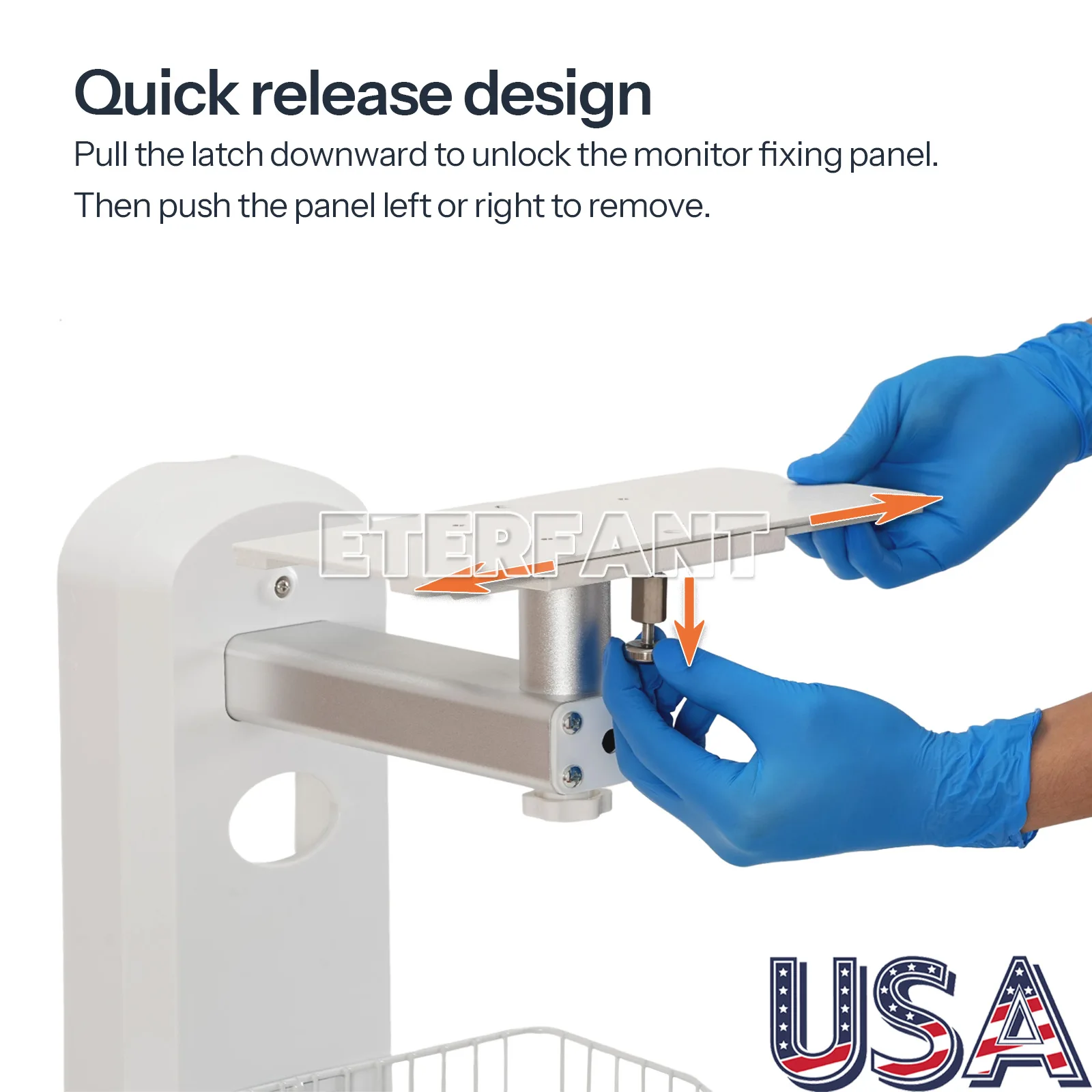 دعامة تثبيت على الحائط من ETERFANT لشاشات المريض في المستشفى مع فتحات لولبية 90*55 مم لـ SNP9000N/PM12F/PM15B #4