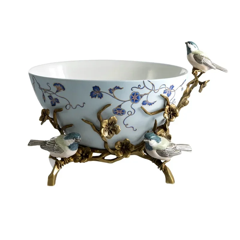 Luxury Art Deco Design Ceramic Fruit Plate, Home Deco Porcelain Plate Desk/Dining Table Banquet