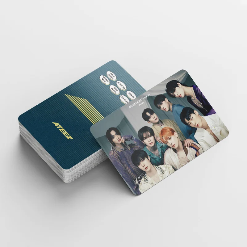 Imagem -05 - Ateez Álbum Lomo Cartões Foto Adesivos Hongjoong Seonghwa Yunho Girls Favorite Gift Cartão Cartão Postal Madeira Jovem 92 Pcs por Conjunto