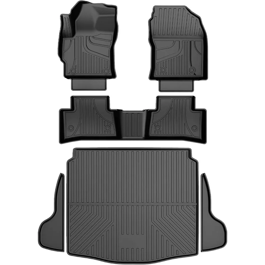 

All Weather Floor Mats Cargo Liner Set Compatible with 2022 2023 2024 2025 2026 Corolla Cross FWD Models Premium Black Car Mat