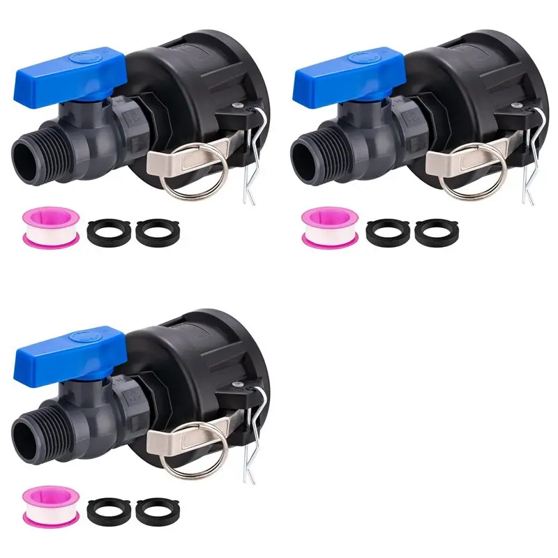 SOFT-3X IBC Tote Adapter, 2 Inch Cam Lock For 275-330 Gallon IBC Tote Tank, IBC Tote To Garden Hose Fittings Adapter