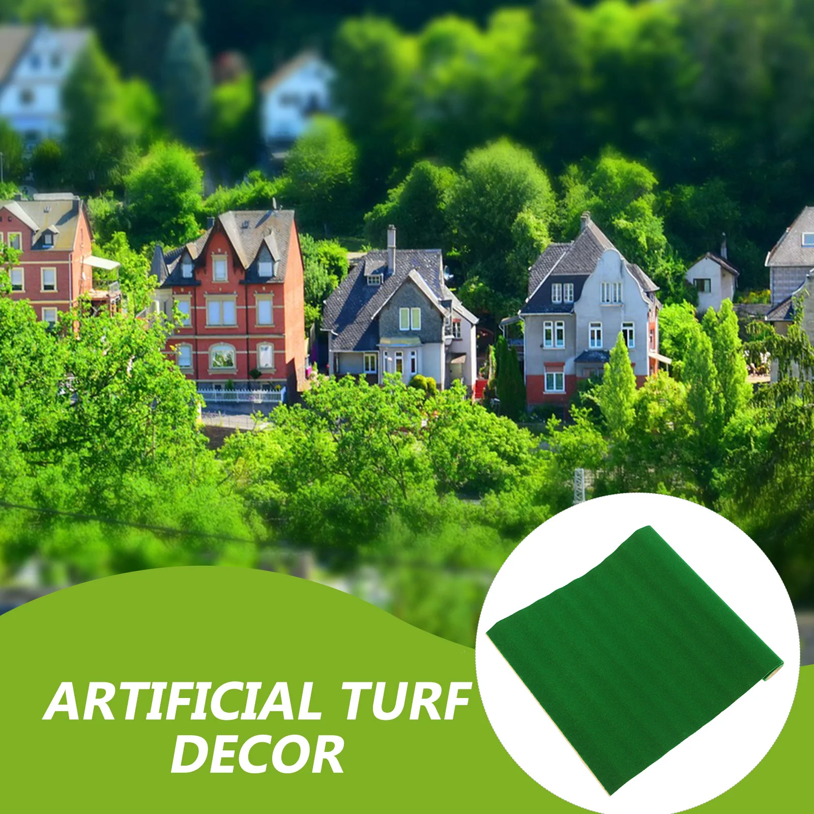 

1 Roll Artificial Turf Decor for Sand Table DIY Grass Mat Fake Lawn Pad Sturdy Plastic Turf for Landscape Modeling