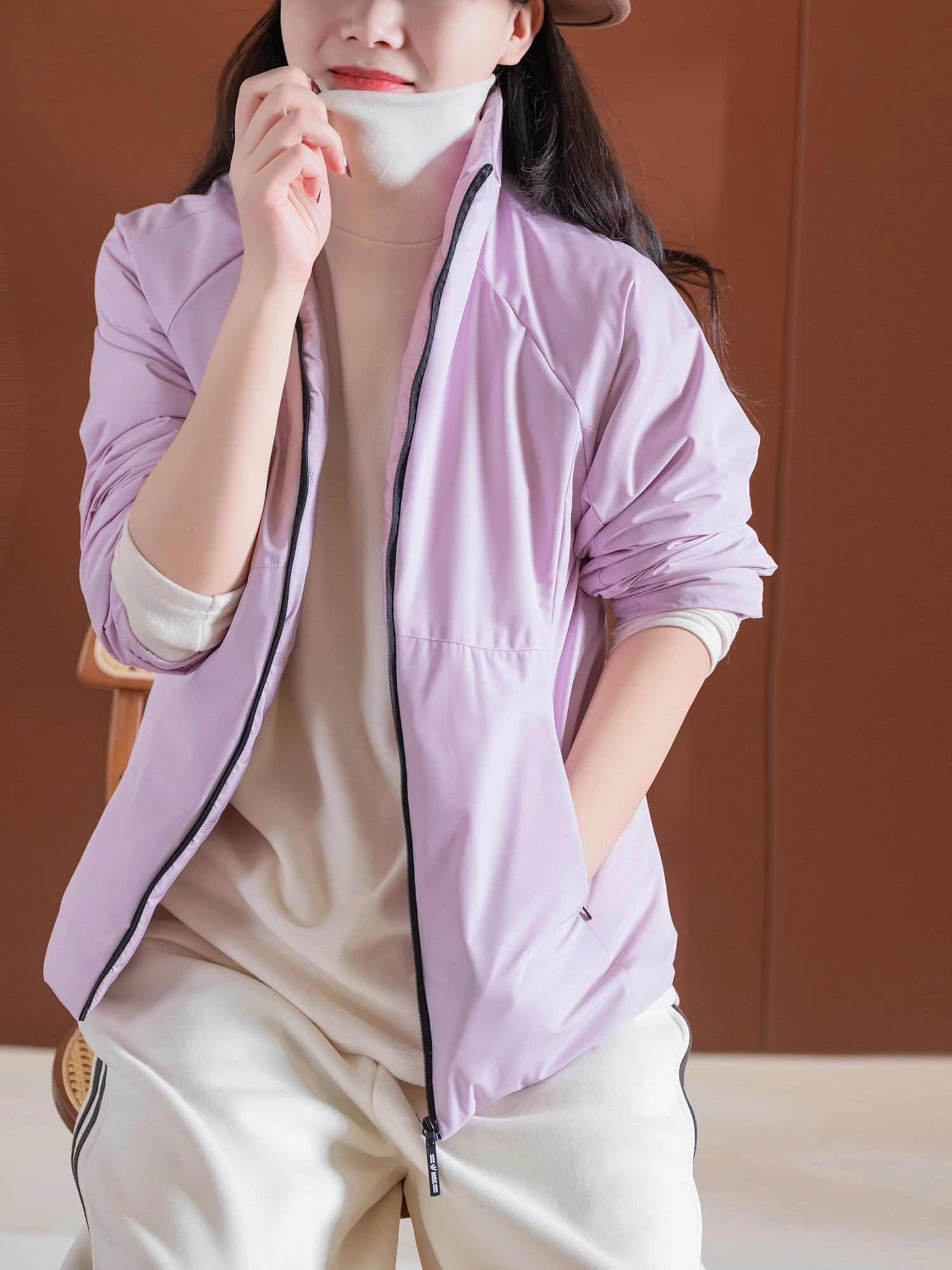 

Light Oxygen Slimming Thermal Clothing Wool Layered Windproof Sl Glue Outerwear Commute Sle Zipper Closure Long Sv...