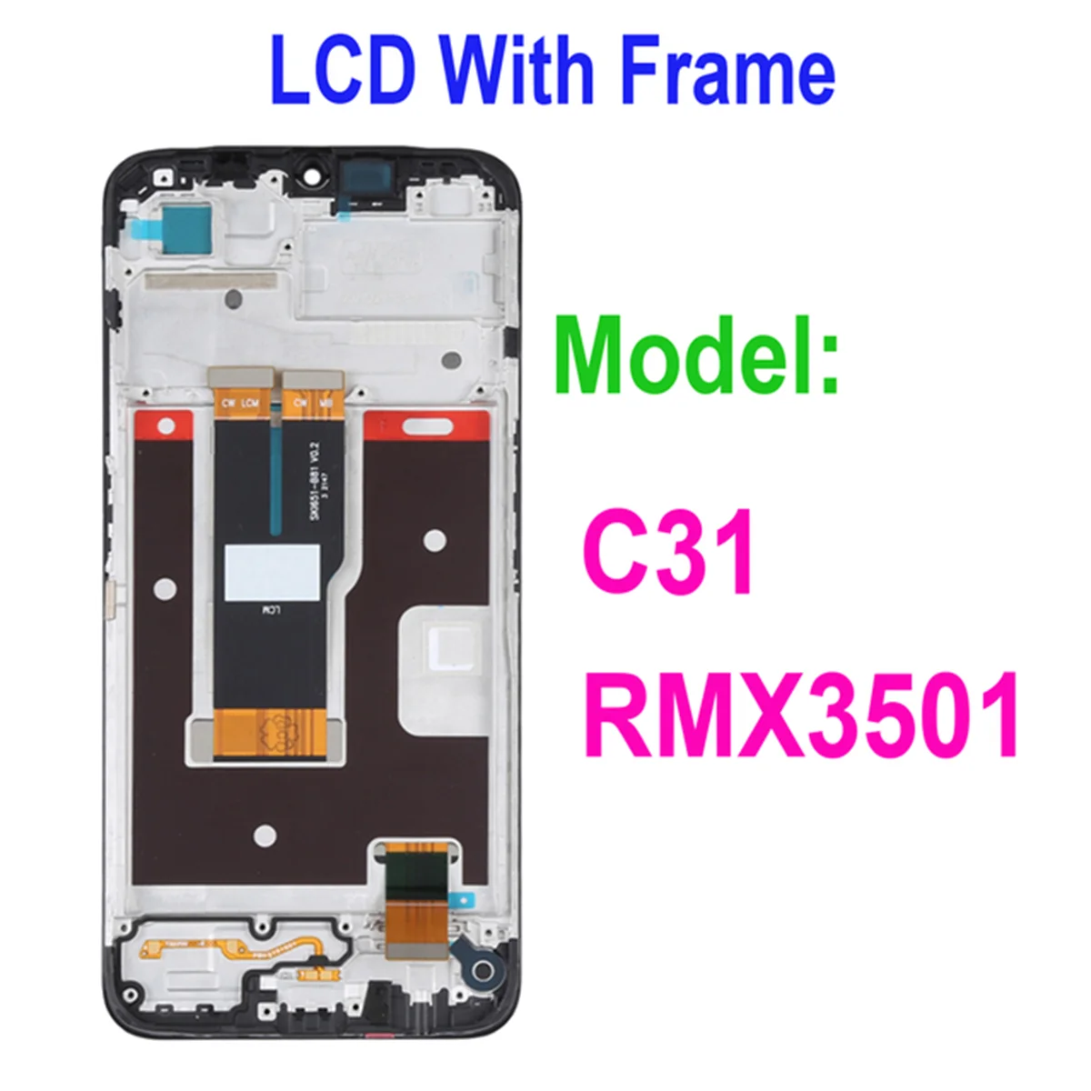 Screen For OPPO Realme C31 RMX3501 Display LCD Touch Screen Digitizer Assembly Replacement with Free Tempered Glass Tools