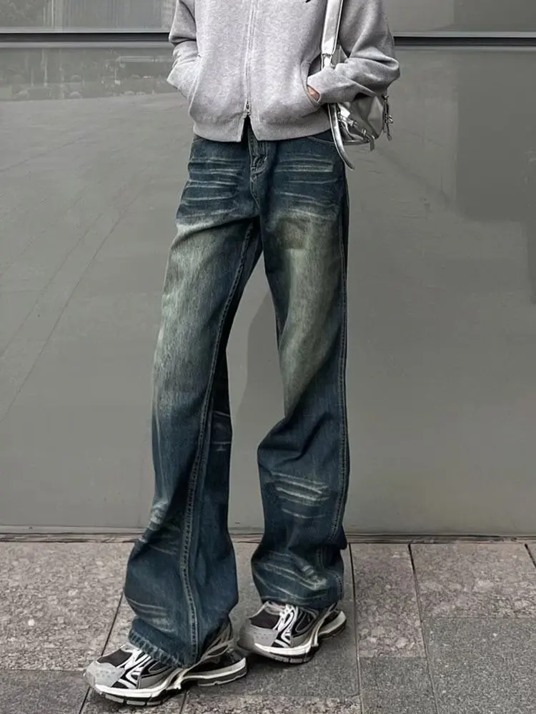 Streetwear Vintage Y2k Men’s Jeans 2024 Vintage New Korean Fashion Flared Pants High Street  Hip Hop Harajuku Baggy Jeans Men