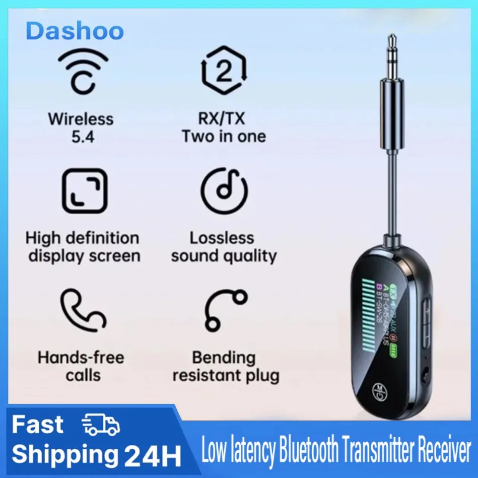 

Low Latency 3.5mm AUX Jack Bluetooth 5.4 Receiver Transmitter Wireless Audio Adapter For TV Airplane Car Speaker PC Headphones
