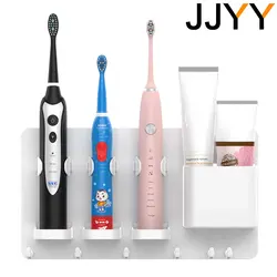 JJYY Bathroom A Family of Three Toothbrush Shelf No Punch Electric Toothbrush Holder Wall-mounted Wall-mounted Electric Dental