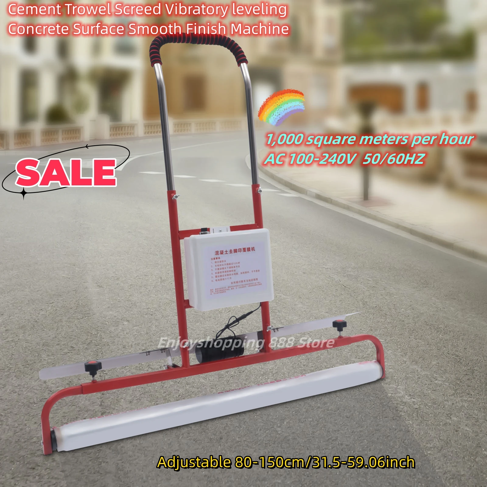 Electric Concrete Vibrator Cement Trowel Screed Vibratory leveling Concrete Surface Smooth Finish Machine Aluminium Alloy