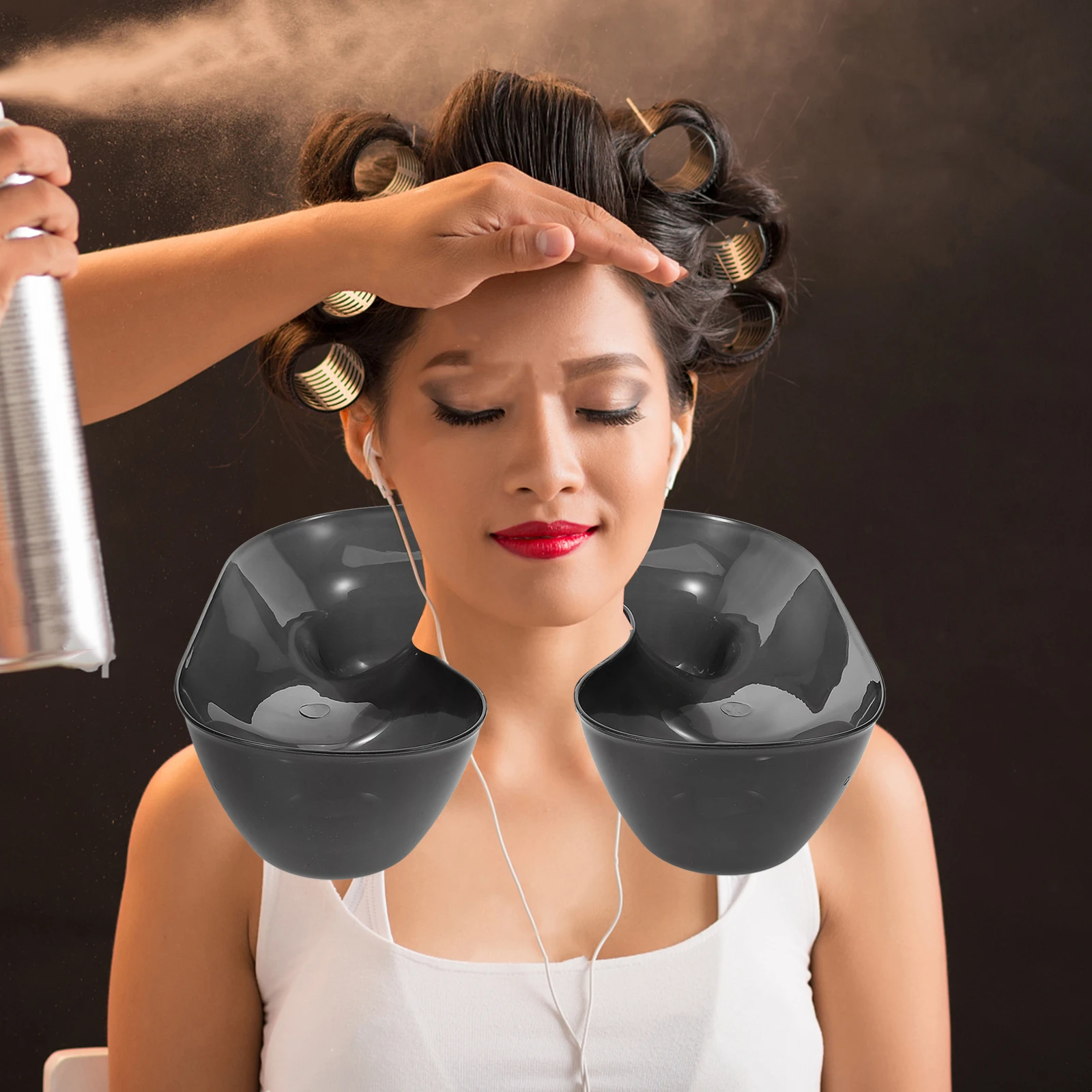 

Dyed Shoulder Support Neck Tray Plastic Rest Hair Washing Water Bowl Styling Supplies Salon Tool Reusable Thin Edges Protect